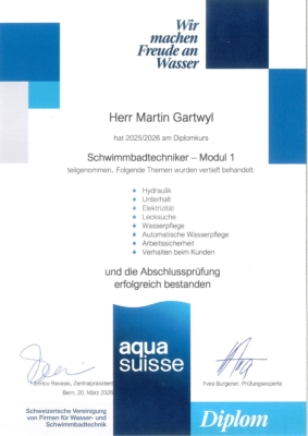 Schwimmbadtechniker Diplom